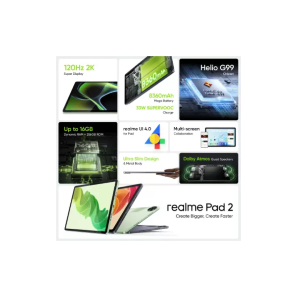realme Pad 2 8 GB RAM 256 GB ROM 11.5 inch with Wi-Fi+4G Tablet