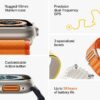 Apple Watch Ultra [GPS + Cellular 49 mm] smart watch w/Rugged Titanium Case & Orange Alpine Loop - Small. Fitness Tracker, Precision GPS, Action Button, Extra-Long BatteryLife, Brighter Retina Display
